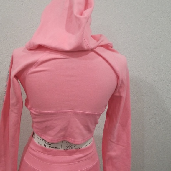 New Bebe 2pc coral pink hoodie &lounge pants  xs/s Y2K vintage 2000 - Picture 3 of 8